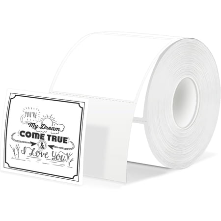 500 Labels/Roll 2" x 2" White Thermal Labels, Self-Adhesive Square Thermal Sticker for QR Code, Barcode, Logo, Inventory, Small Business