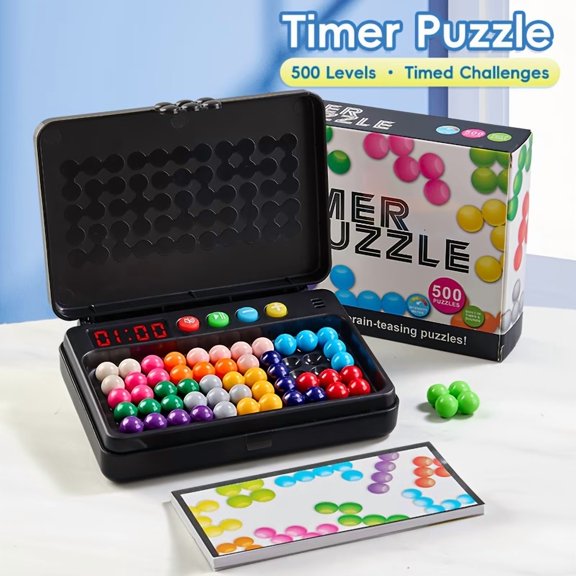 500-Level Logic Game 3D Puzzle Spatial Thinking Chess Portable Timer Challenge Travel Home School Desk Critical Builder Gift