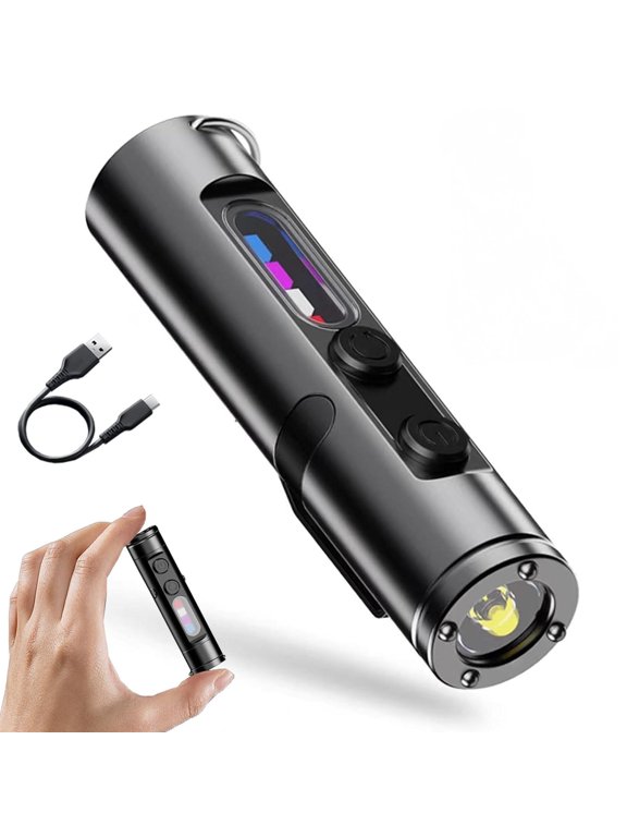 500 Lumens Rechargeable EDC Flashlight, Magnetic Pocket Keychain Light with Hat Clip, Waterproof, 3 Brightness Modes for Camping, Emergency & Everyday Carry