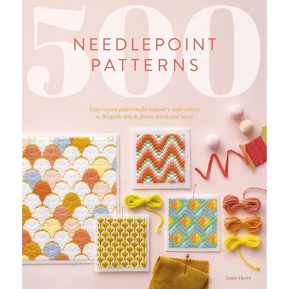 500 Needlepoint Patterns: Easy Repeat Patterns for Tapestry Embroidery in Bargello Stitch, Flame Stitch and More, (Paperback)