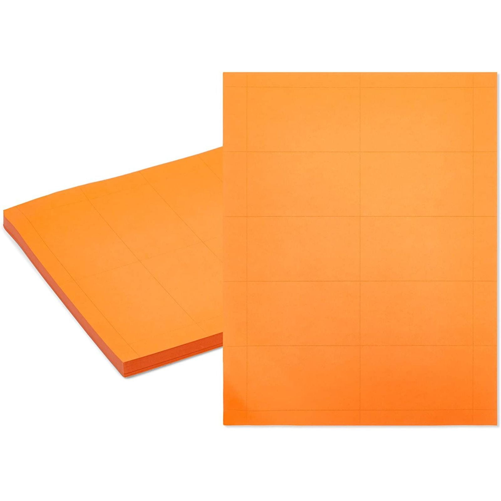Stockroom Plus 50 Sheets 500 Cards A4 Size Orange Printable Business Card Sheets 3.5 x 2 in