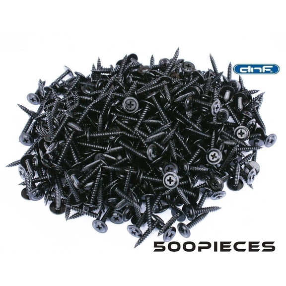 (500 PACK) PHILLIPS WAFER HEAD SCREWS TWINFAST THREAD BLACK PHOSPHATE #8 X 1"