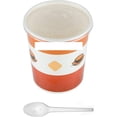 thumbnail image 1 of 500 PCK 32 oz. Double Poly-Coated Paper Soup Hot Food Cup + Lid w/ 500 PCK Spoon, 1 of 1