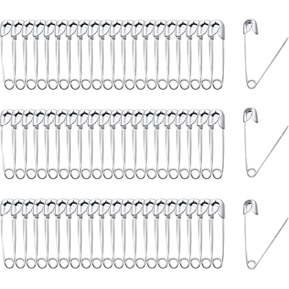 500 PCS 22mm 7/8 Inch Safety Pins Heavy Duty Quilting Small Size 0 Silver Metal Sewing Mini DIY Crafts Jewelry Making Nickel Plated