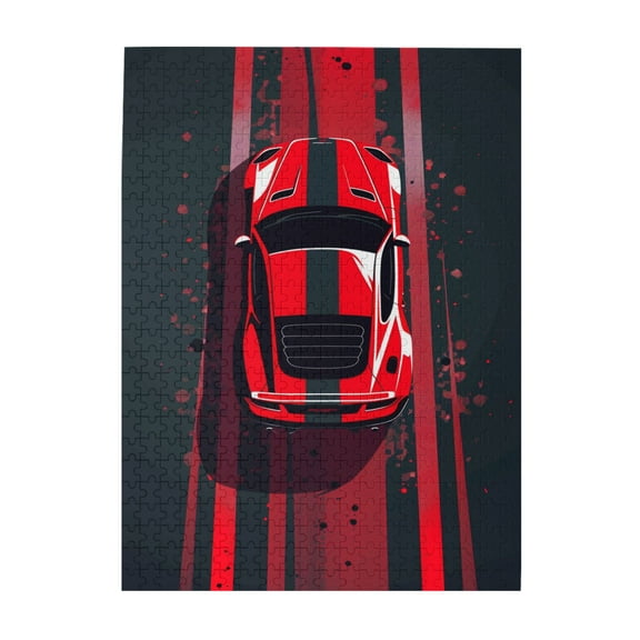 500 PCS 500 Piece Puzzle For Adults Red Sports Car,Challenging Brain Exercise,Enjoy The Puzzle Solving Process,Great For Relaxation And Display For Puzzle Enthusiast,Charm Sports Car Wooden Puzzle