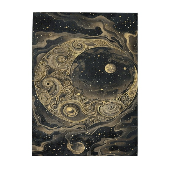 500 PCS 500 Piece Unique Jigsaw Puzzles Enchanting Moon,Unique And Beautiful Design,Puzzles Suitable For Entertaining With Family During Holidays,Charm Moon Wooden Puzzle,Stress Relieving Pleasure