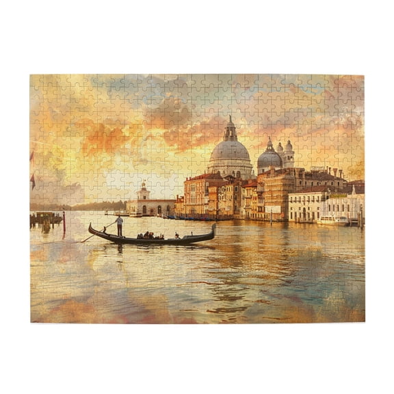 500 PCS 500 Piece Wooden Puzzle Venice on the Water,Stunningly Vibrant Colors,Charm Venice on the Water Art Puzzle,Unique Artwork for Adults,for Puzzle Enthusiast Gifts,a birthday present Puzzle