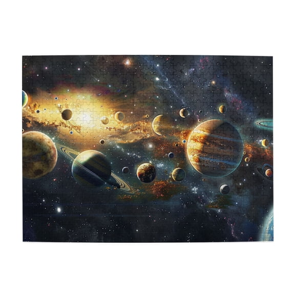 500 PCS 500 Piece Wooden Puzzle solar system Cosmic Planet,Challenging Brain Exercise,Unique & Beautiful Adults Puzzle,500 Piece Jigsaw Puzzle for Adults Challenging Puzzle Perfect for Game Nights