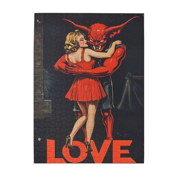 500 PCS 500 Piece Wooden Puzzles The Love Between Women And Demons,Stunning Artwork,Creative Activity Hobbies For Adults,Enjoy The Puzzle Solving Process,Classic Art Puzzle Game,For Puzzle Lovers