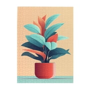500 PCS 500 Piece Wooden Puzzles Potted Plant Paradise Bird Flower,Vibrant Design,Stunningly Vibrant Colors,Enjoy The Puzzle Solving Process,Great For Relaxation And Display For Puzzle Enthusiast