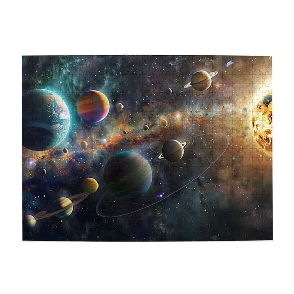 500 PCS 500 piece puzzle for adults solar system Cosmic Planet,Modern Style solar system Cosmic Planet Wooden Puzzle,Gift for Space Enthusiast,Creative Activity Hobbies for Adults,Fun Wood Puzzle
