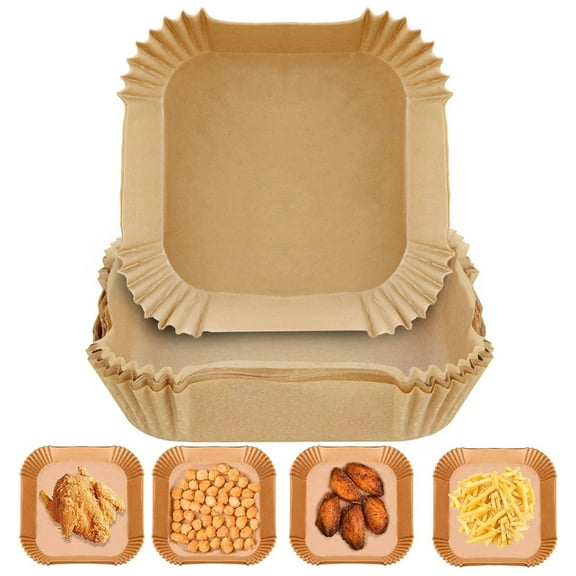 500 PCS 6.3 Inch Disposable Air Fryer Disposable Baking Paper Liners, Square Oil-proof Non-Stick Parchment Paper Liners Fit 2-5QT for Airfryer Microwave Oven Frying Pan