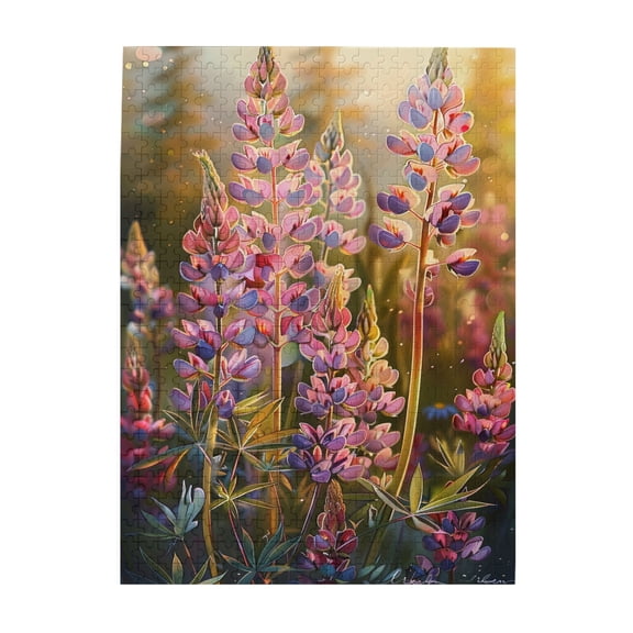 500 PCS Beautiful Lavender 500 Piece Flower Puzzle,Challenging Brain Exercise,Modern Art Flower Wooden Puzzles For Home Wall Decor,Great For Relaxation And Display For Puzzle Lovers