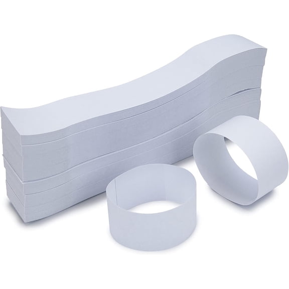 500 PCS Blank Currency Band Bundles, Self Sealing Currency Straps Bands, Money Bill Wrappers for Organizing Your Bills, White