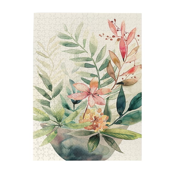 500 PCS Charm Potted Plants Flowers - 500 Piece Wooden Jigsaw Puzzles,Unique And Beautiful Design,Brain Challenge,Vibrant Colors And Unique Design Bring A Different Visual Experience,Relax Yourself