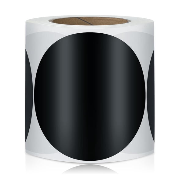 500 PCS Coding Labels for Organizing Inventory - 5 Inch Adhesive Round Circle Dots Stickers for Warehouse Office Home Organization (Black)