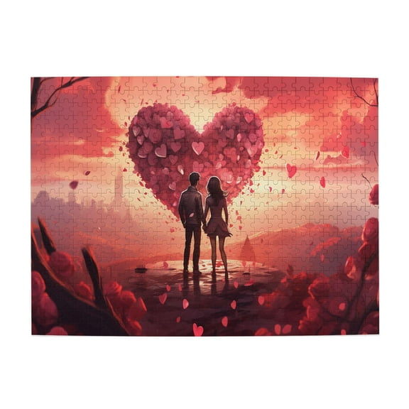 500 PCS Couples In The City Of Love 500 Pcs Jigsaw Puzzles For Adults,Imaginative Puzzles,Family Recreational Puzzle Solving,Fun Adult Wooden Puzzles As Home Decor,Challenging Brain Exercise