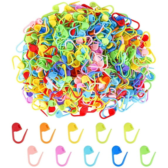 500 PCS Crochet Stitch Markers, Colorful Locking Stitch Markers Plastic Crochet Stitch Counters Crochet Clips for Weaving, Sewing and Knitting DIY Craft