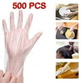 thumbnail image 1 of 500 PCS Disposable Food Prep Gloves - 500 Piece Plastic Food Safe Disposable Gloves, Food Handling, Transparent, One Size Fits Most (500 PCS）, 1 of 7