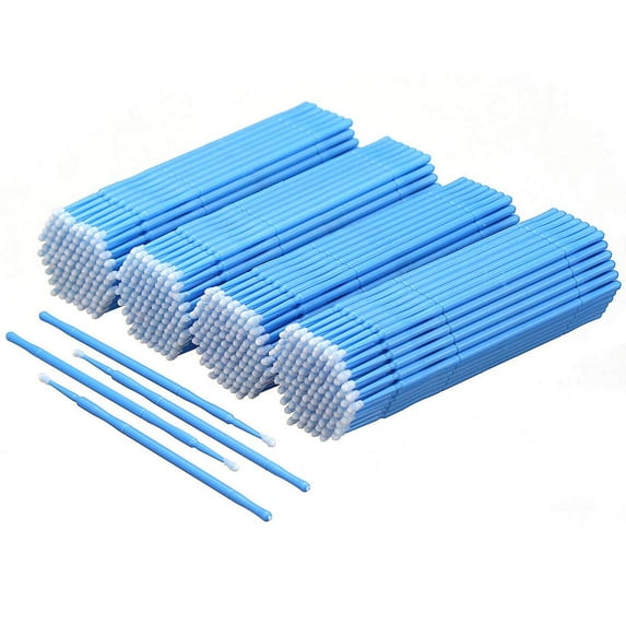 500 PCS Disposable Micro Applicators Brush Eyelash Extension Individual Applicators Mascara Brush for Make up and Clean and Compatible and Personal Care (Blue)