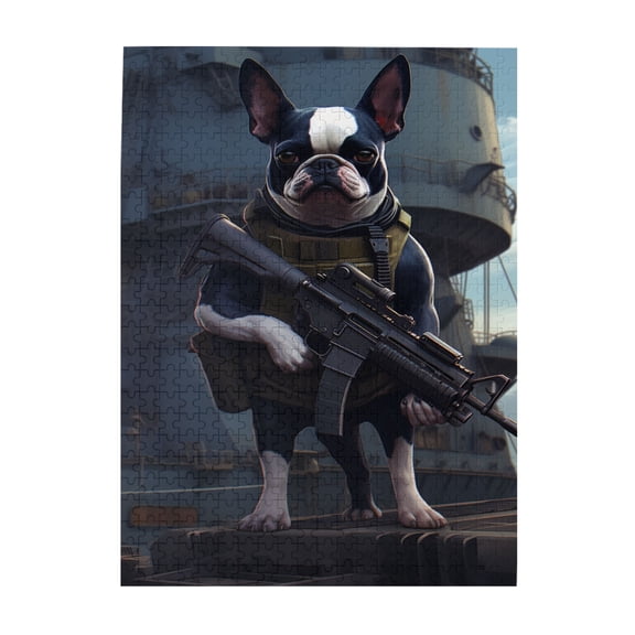 500 PCS Dog Special Forces Team Member 500 PCS Jigsaw Puzzles for Adults,Challenging Brain Exercise,Funny Animal Puzzle,Adults Wooden Puzzle,Relax and enjoy the fun of solving puzzles