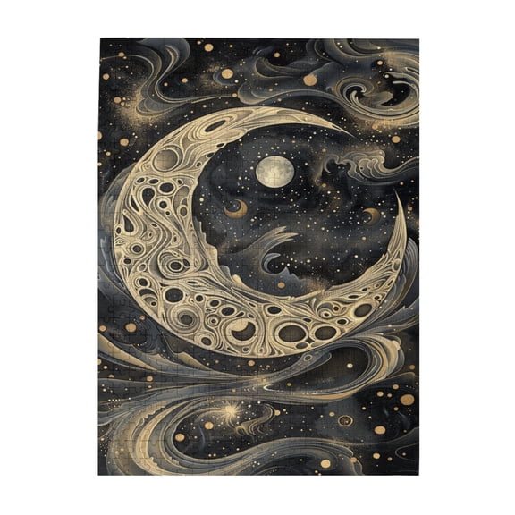 500 PCS Dreamy Moon Universe 500 Piece Puzzle For Adults,Wonderful Imagination,Relax And Enjoy The Fun Of Solving Puzzles,Great For Relaxation And Display For Puzzle Lovers,Charm Wooden Puzzle Game