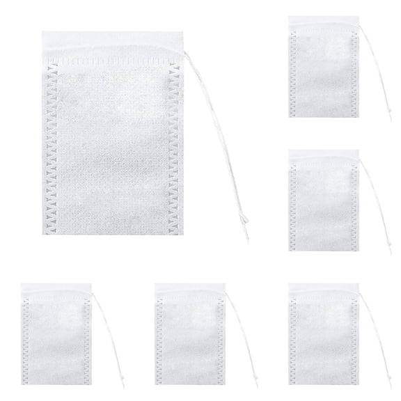 500 PCS Empty Tea Filter Bags with Drawstring, Disposable Infuser Pouches for Loose Tea, Coffee Grounds, Herbs and Spices, Easy Fill Brewing Strainers for Home, Office and Travel