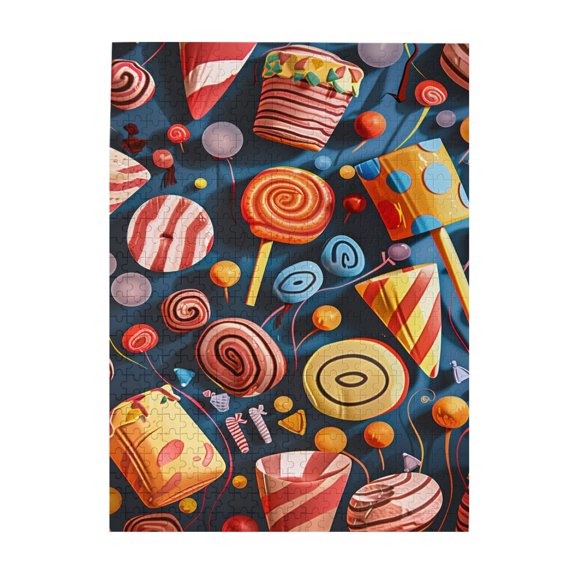 500 PCS Enchanting Candy 500 Piece Wooden Puzzle For Adults,Stunningly Vibrant Colors,Enjoy The Puzzle Solving Process,Feature By Beautiful And Colorful Illustrations,Depicting A Pile Of Candies