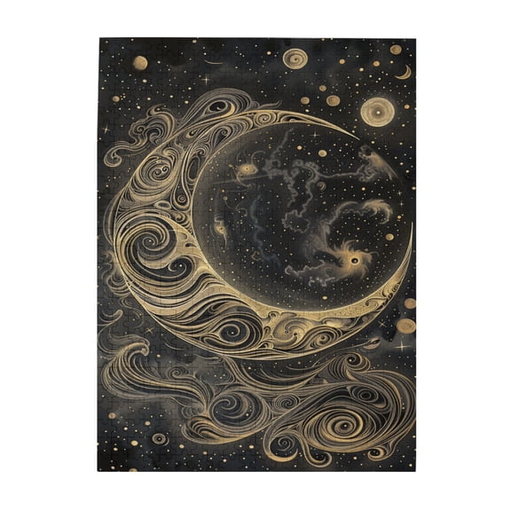 500 PCS Exquisite Moon Universe Wooden Puzzles 500 Piece,Brain Challenge,Wonderful Imagination,Puzzles Suitable For Entertaining With Family During Holidays,Creative Activity Hobbies For Adults