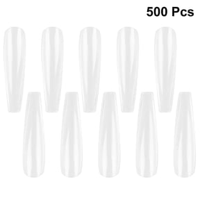 UKCOCO Nails Stickers Self Adhesive Fake Nail Sticker Transparent ABS 500Pcs
