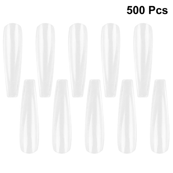 UKCOCO Nails Stickers Self Adhesive Fake Nail Sticker Transparent ABS 500Pcs
