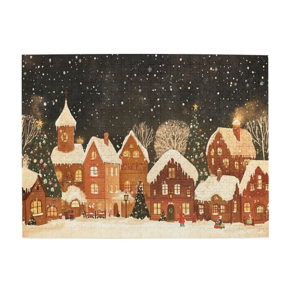 500 PCS Fantasy Christmas Eve Puzzles For Adults 500 Pieces,Puzzles Suitable For Entertaining With Family During Holidays,Enjoy The Puzzle Solving Process,Charm Christmas Decor Wooden Puzzle Game