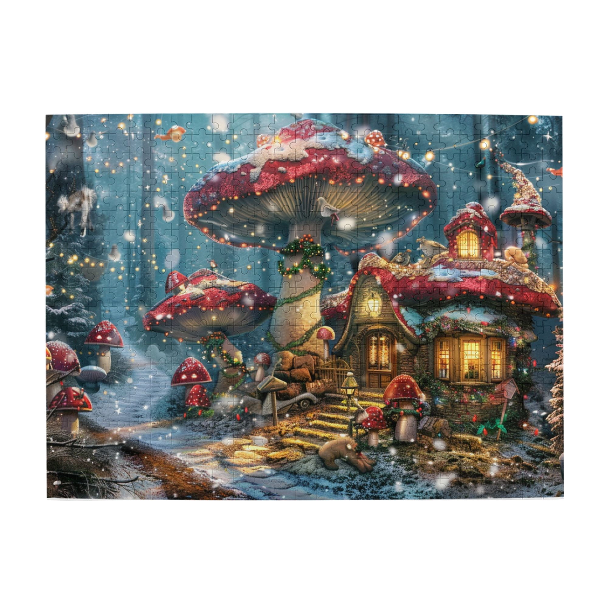 500 PCS Fantasy Mushroom House jigsaw Wooden puzzles 500 pieces ...