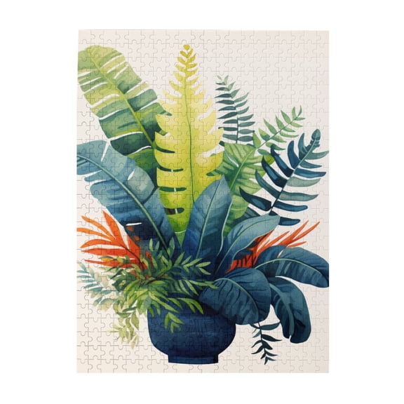 500 PCS Fern Potted Plants 500 Piece Puzzle For Adults,Challenging Brain Exercise,Vibrant Design,Exquisite Fern Potted Plants High Difficulty Puzzle 500 Piece,Classic Wooden Puzzle Game 500 Piece