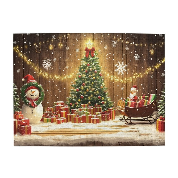 500 PCS Funny Christmas Decor Jigsaw Puzzles 500 Pieces,Enjoy The Puzzle Solving Process,Brain Challenge,Modern Art Christmas Wooden Stress Relieving Puzzle,Creative Activity Hobbies For Adults