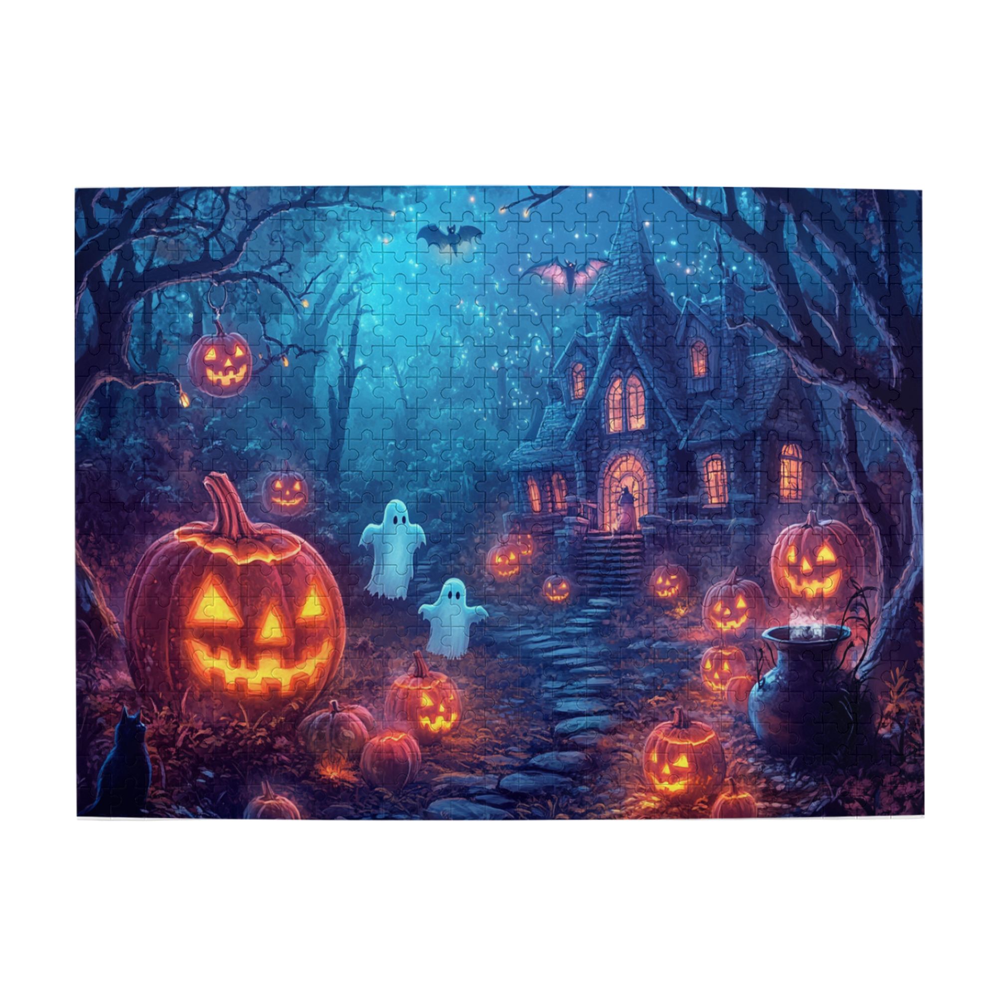 500 PCS Ghosts Pumpkin Lantern Villa 500 Piece Puzzle For Adults Funny 500 PCS Ghosts Pumpkin Lantern Villa 500 Piece Puzzle For Adults Funny