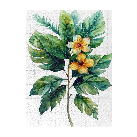 500 PCS Green Leaves & Flowers 500 Piece Wooden Puzzle Game,Stunningly Vibrant Colors,Enjoy The Puzzle Solving Process,500 Piece Jigsaw Puzzle For Adults Challenging Charm Puzzle For Game Night