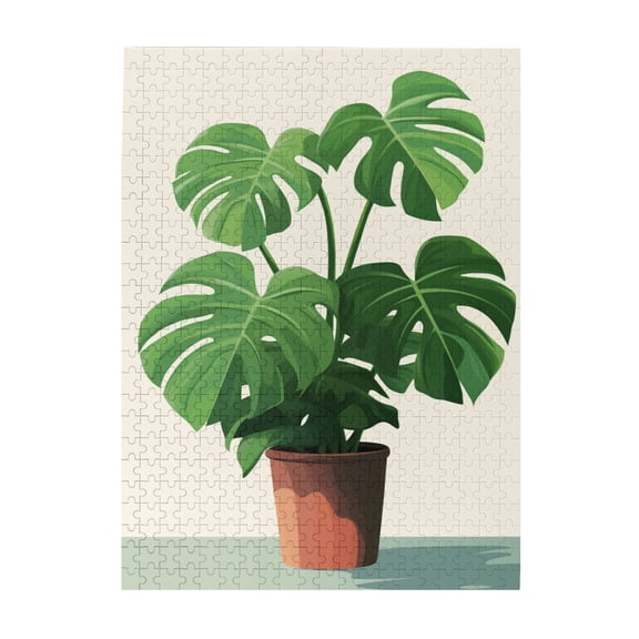 500 PCS Green Plant Potted 500 Piece Puzzle For Adults,Brain Challenge,Funny Artwork For Adults,Enjoy The Puzzle Solving Process,Classic Plant Turtle Backed Bamboo Puzzle Game,Stunning Artwork