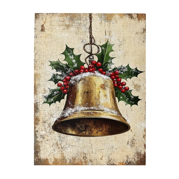 500 PCS Jingle Bells Jigsaw Puzzles 500 Pieces,Brain Challenge,Enjoy The Puzzle Solving Process,Classic Jigsaw Puzzles Wooden Stress Relieving Puzzle,Enchanting Christmas Gift,For Puzzle Lovers
