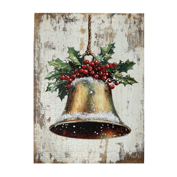 500 PCS Jingle Bells 500 Piece Puzzle For Adults,Unique And Beautiful Design,That Come Together As One Holiday Image,Classic Jingle Bells Christmas Wooden Puzzles 500 Piece,For Friends And Family