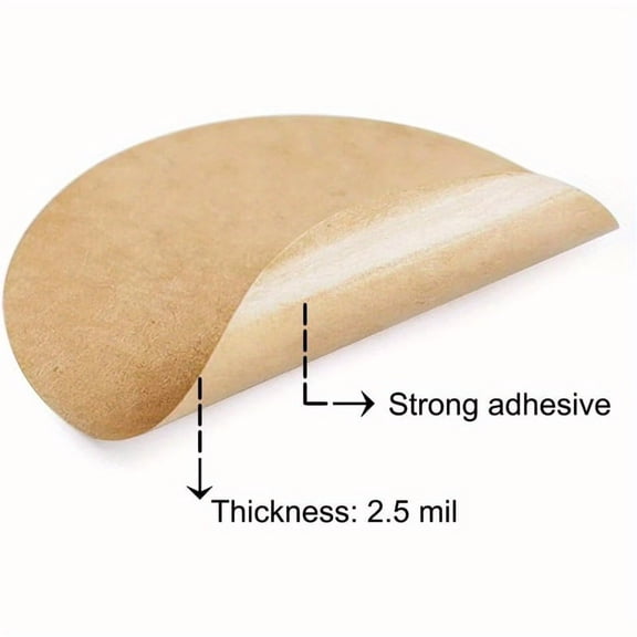 500 PCS Kraft Round Sticker Roll, 1-Inch Writable Self-Adhesive Labels with Date Box, Waterproof Blank Kraft Stickers for Pantry Jars, Food Containers, Mason Jars, DIY Crafts, Gift Packaging & Home O