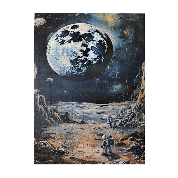 500 PCS Lonely Astronaut 500 Piece Wood Puzzle For Adult,Unique And Beautiful Design,Feel The Loneliness Of The Universe And Astronauts,Puzzles Suitable For Entertaining With Family During Holidays