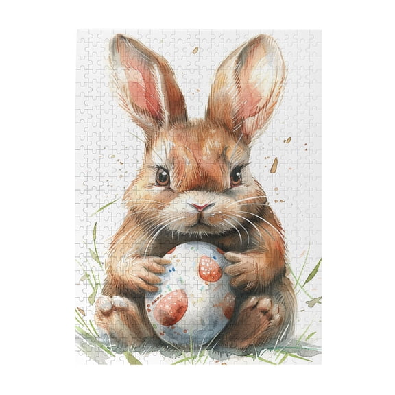 500 PCS Lovely rabbits & Colorful eggs puzzles for adults 500 pieces,Wonderful imagination,Enjoy the puzzle solving process,Unique and Beautiful Design,Funny Rabbits Wooden Puzzle Game 500 Piece