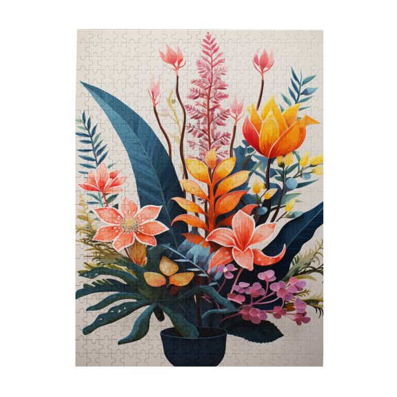 500 PCS Modern Art Potted Plants 500 Piece Wooden Puzzle For Adults,Brain Challenge,Enjoying The Puzzle Process Brings Physical And Mental Pleasure,Great For Relaxation And Display For Plant Lovers