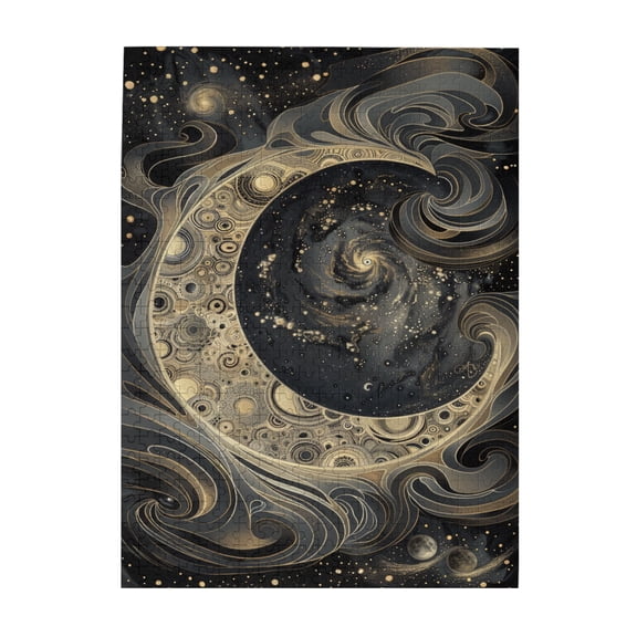 500 PCS Moon Texture Pattern Wooden Puzzles For Adults 500 Pieces,Impossible Hard Difficult Challenging Puzzles For Adults,Feature By Unique And Beautiful Illustrations, Depicting A Round Of Moon
