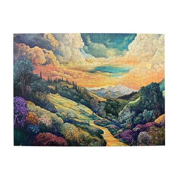 500 PCS Mountain And Forests Paths Puzzles For Adults 500 Pieces,Challenging Brain Exercise,Impossible Hard Difficult Challenging Puzzles For Adults,Funny Paths Wooden Puzzle,Adults Jigsaw Puzzles