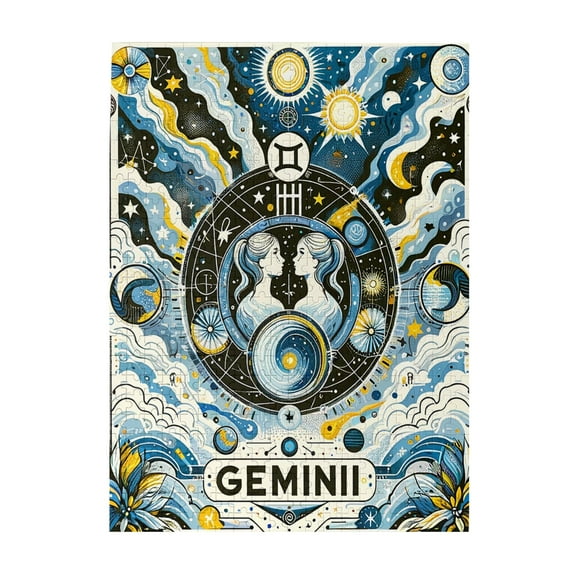 500 PCS Mystical Gemini Zodiac Art Puzzles 500 Piece,Funny Artwork for Adults,Suitable for family leisure and entertainment activities,Charm artwork for astrology enthusiasts,Wooden Puzzle