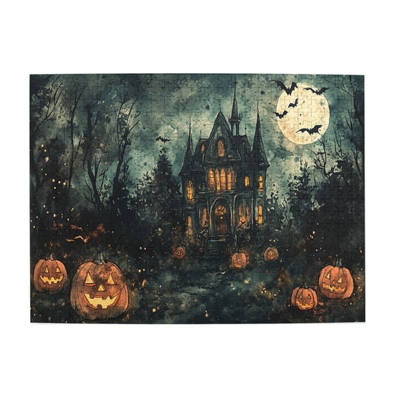 500 PCS Oil Painting Mysterious Castle Wooden Jigsaw Puzzles 500 Pieces,Brain Challenge,Relax Yourself,Vintage Style Castle High Difficulty Puzzle,Great For Relaxation And Display For Puzzle Lovers