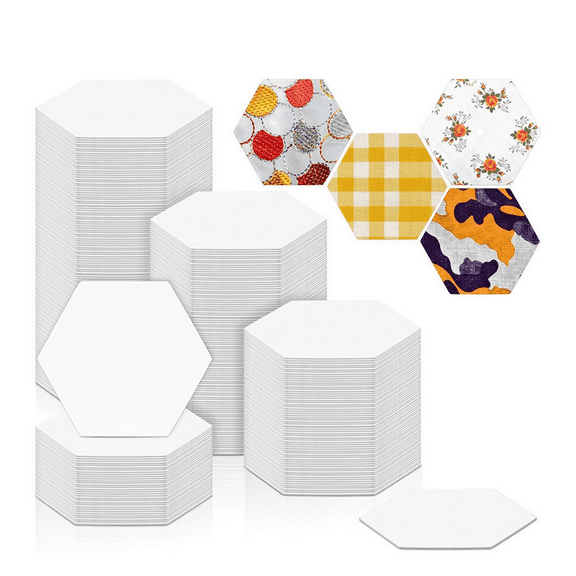 500 PCS Paper Piecing 1Inch, Hexagon Quilting Templates for DIY Patchwork Crafts and Sewing Supplies,500 * Paper Piecing,White