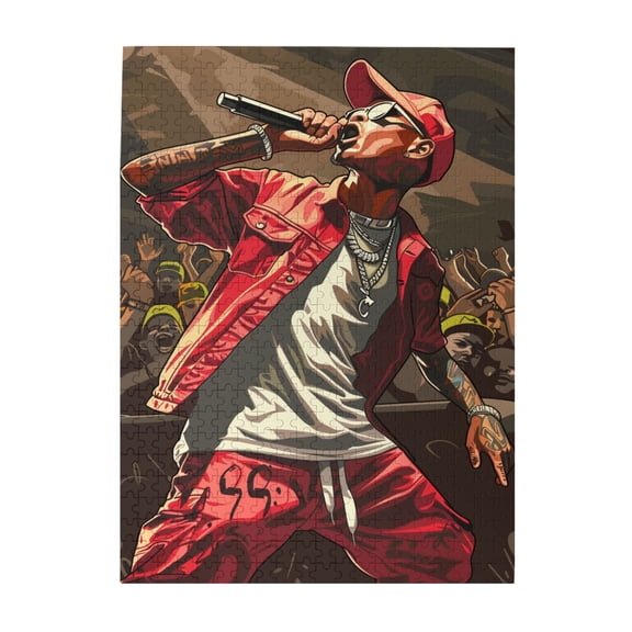 500 PCS Passionate rapper 500 PCS Jigsaw Puzzles for Adults,Family leisure,stress relief and entertainment,Funny Rapper Wooden Puzzle for Home Wall decor,Challenging Brain Exercise